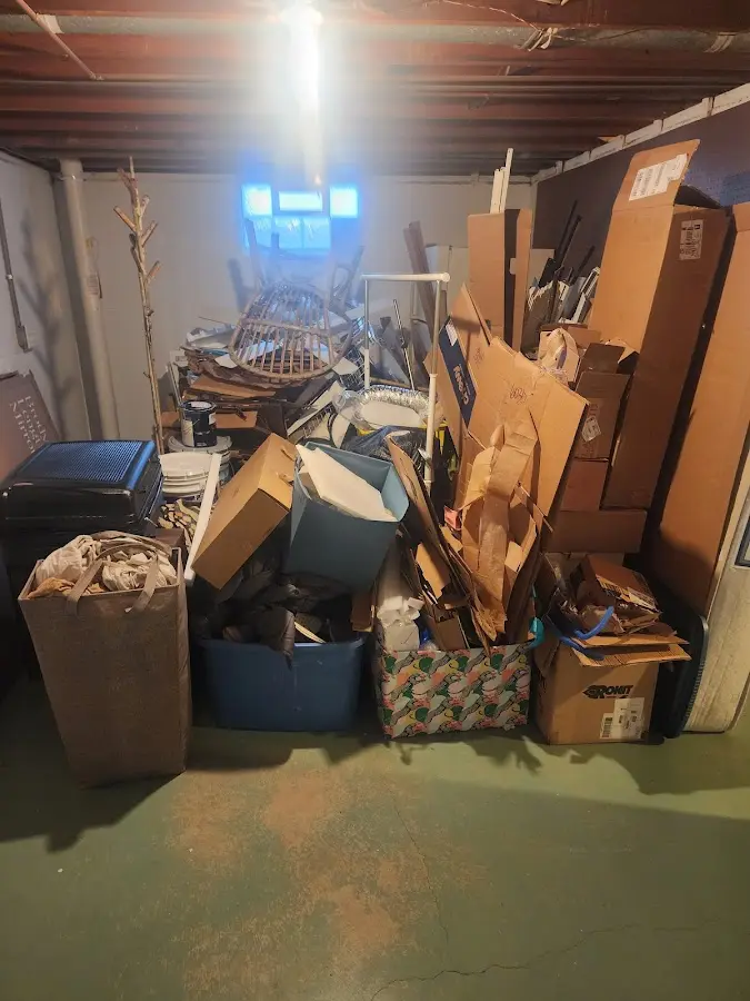 Roll-off dumpster container at job site for 15 Yard Dumpster Rental in Oak Park